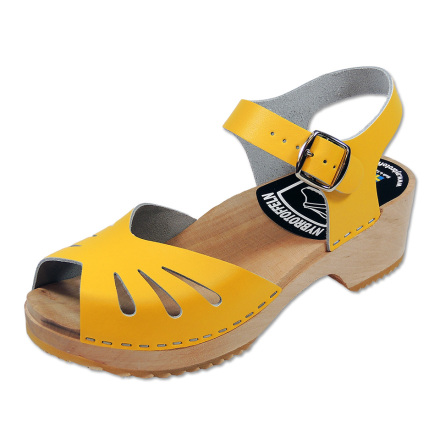 Treskosandal Butterfly Gul Matt 5 cm